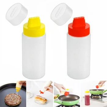 

2pcs 300ml Plastic Salad Dressing Squeeze Bottle Olive Oil Bottles With Leak-Proof Cap Condiment Dispenser Kitchen Gadget