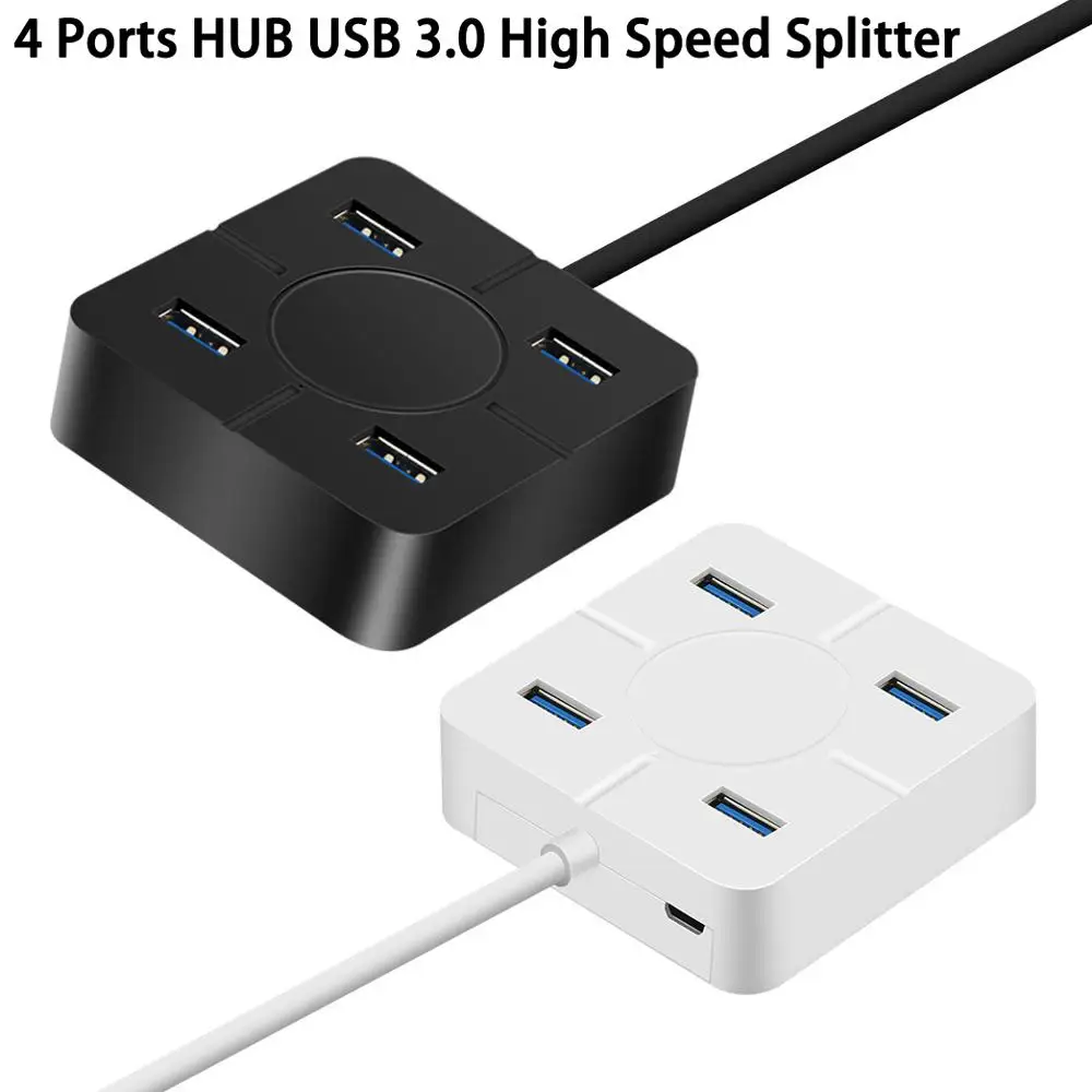 

Hermecury Universal USB Hub 4 Ports USB 3.0 High Speed Mini Hub Pocket Splitter Deconcentrator Cable Adapter for Laptop PC