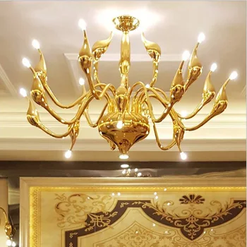 

Creative Swan Chandelier Light Modern LED Living Room Decor Light Fixture Gold Silver Color Room Ceiling Chandeliers Lighting