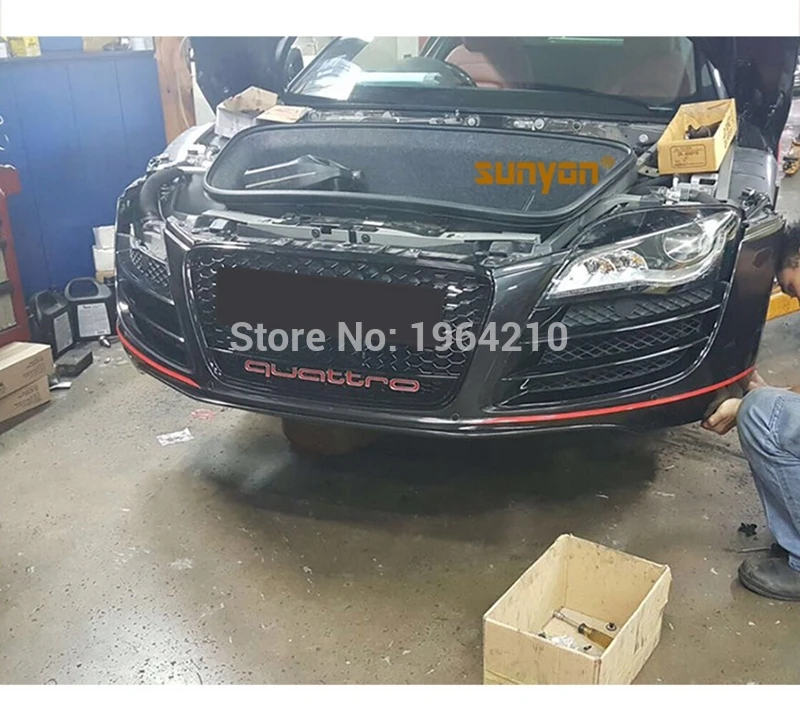 Для Audi R8 2013 ABS пластик RS Стиль решетка изменить Передние решетки передний центр решетки радиатора автомобильные аксессуары