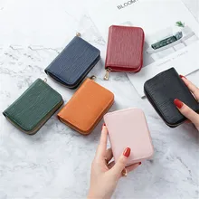 

1pcs Men Business Card Holder PU Leather Credit Card Holder Women Zipper Pocket Unisex Card Case Zipper Coin Purse Cover