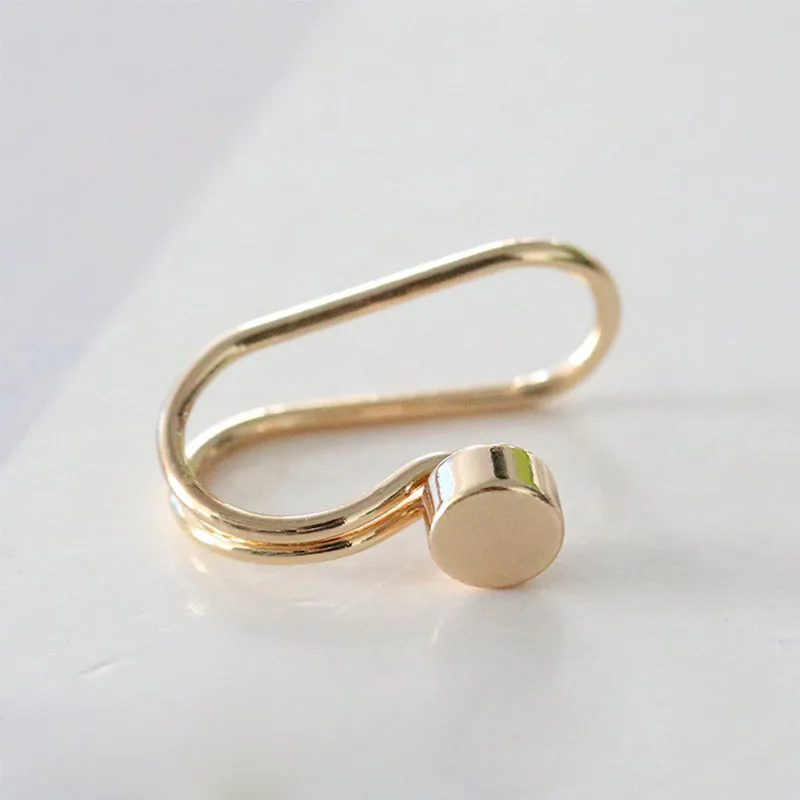 Round Gold Earring Клипсы для ушей, без проколов, серьги для ушей, кость, золото, цвет, звезда, бабочка, круглое сердце, жемчуг, клипсы, серьги, модные ювелирные изделия для женщин - Окраска металла: Round Gold Earring
