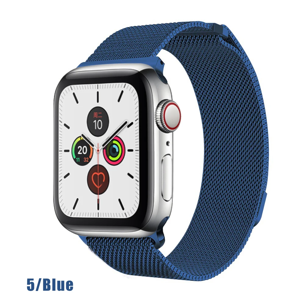 Миланская петля для apple watch серии 1 2 3 4 5 ремешок для iwatch ремешок из нержавеющей стали магнитная пряжка 38 мм 40 мм 42 мм 44 мм браслет - Цвет ремешка: Deep Blue