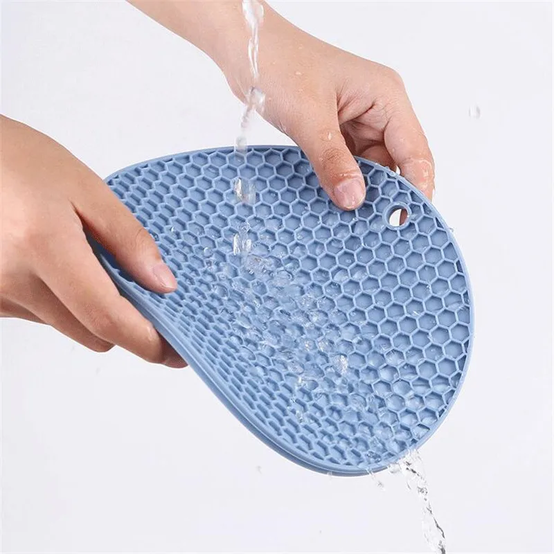 Round Silicone Mat Non-Slip Insulation Heat-Resistant Anti-Scalding  Honeycomb Microwave Oven Mat Pot Holder Thicken Coasters - AliExpress