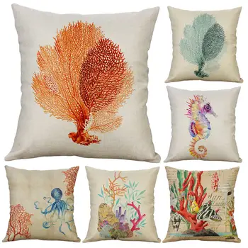

Hot Sea Turtle/Horse/Starfish Cushion Cover Throw Pillow Case Home Sofa Bed Decor