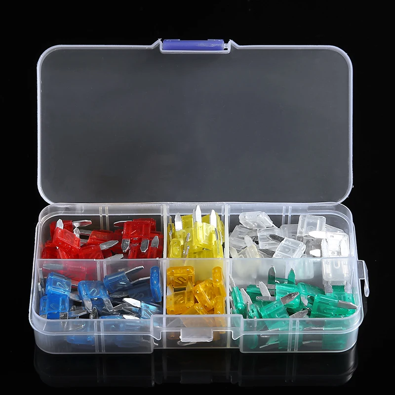 120pcs Mini Fuses Car Caravan Fuse 5A 10A 15A 20A 25A 30Amp Assorted