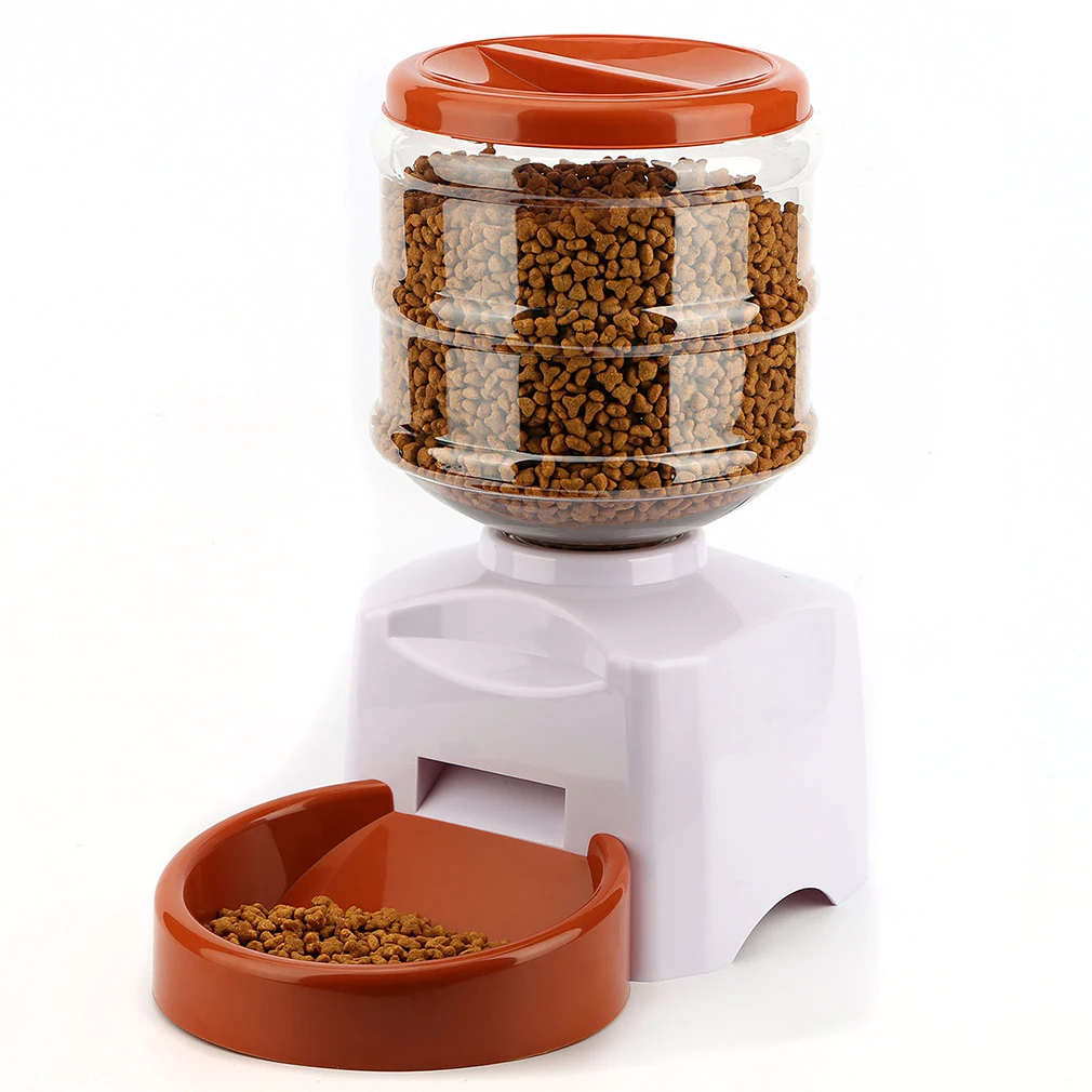 

5.5L Automatic Pet Feeder with Voice Message Recording and LCD Screen Large Smart Dogs Cats Food Bowl Dispenser Black Dropship