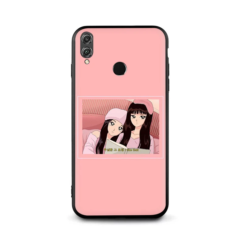 EWAU Japanese Anime Aesthetic Friend Silicone phone case for Huawei Honor 6A 7A Pro 7C 7X 8X 8 9 Note 10 Lite view 20 9X Pro - Color: B6