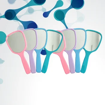 

8Pcs Handle Makeup Mirror Candy Color Mini Makeup Mirror Portable Pocket Mirror Single-Sided Looking Glass (2pcs Each in Green,