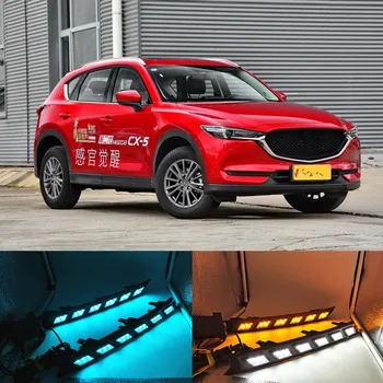 

CSCSNL 2PCS Car DRL LED Daytime Running Light For Mazda CX-5 CX5 2017 2018 2019 With Yellow Turning Signal Function