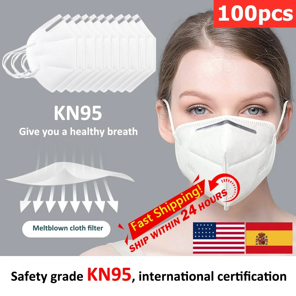 

Hot Sale 100 pcs Men Women Fashion KN95 Dust Proof dog and breathable Face Mask filtration KN95 Masks Mascaras Dropshipper