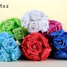 Романтический свадебный букет невесты свадебное цветочное Мыло свадебный букет из роз сатин искусственный цветок SPH155