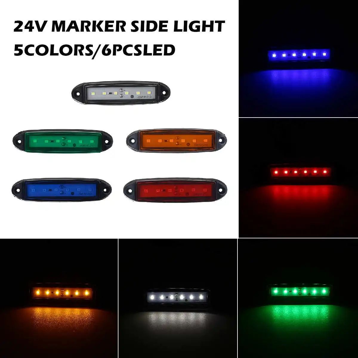 10x 24V Truck Trailer Led lights Side Marker Light Indicator IP67 Waterproof Turn signal Brake