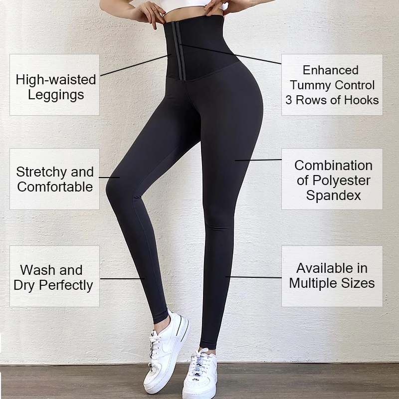 Tummy Control Leggings for Women Postpartum Recovery Slimming Pants Shapewear High Waist Corset Workout Body Shaper Yoga Tights