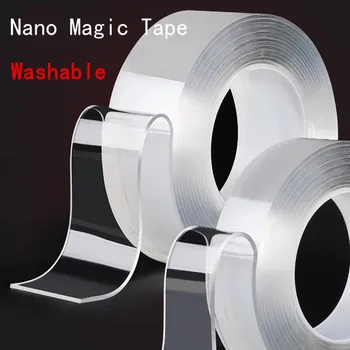 

Reusable Transparent Nano Magic Tape Double-sides Adhesive Tape Sticker Traceless PU Waterproof Electical Tape For Home Repair