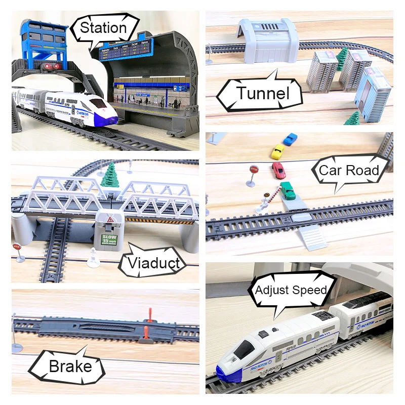 Детский Радиоуправляемый поезд, модель, Электрический поезд, набор поездов, детский Железнодорожный Набор, игрушечный поезд, Электрический высокоскоростной железной дороги, игрушки для детей