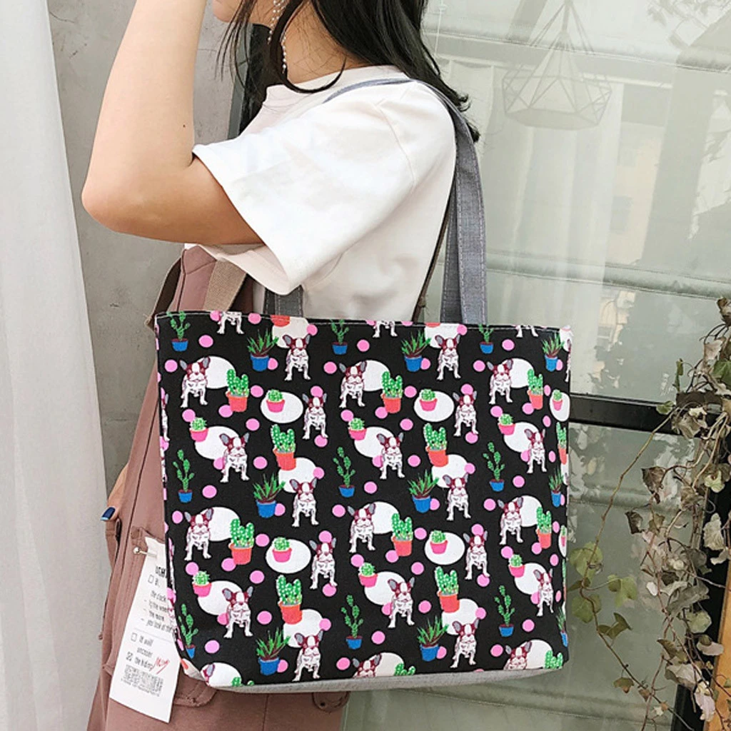 Fashion Durable Women Student Canvas Tote Single Shoulder Bag Tote Check Plaid Female Flax Eco Reusable Shoulder Shopper 820