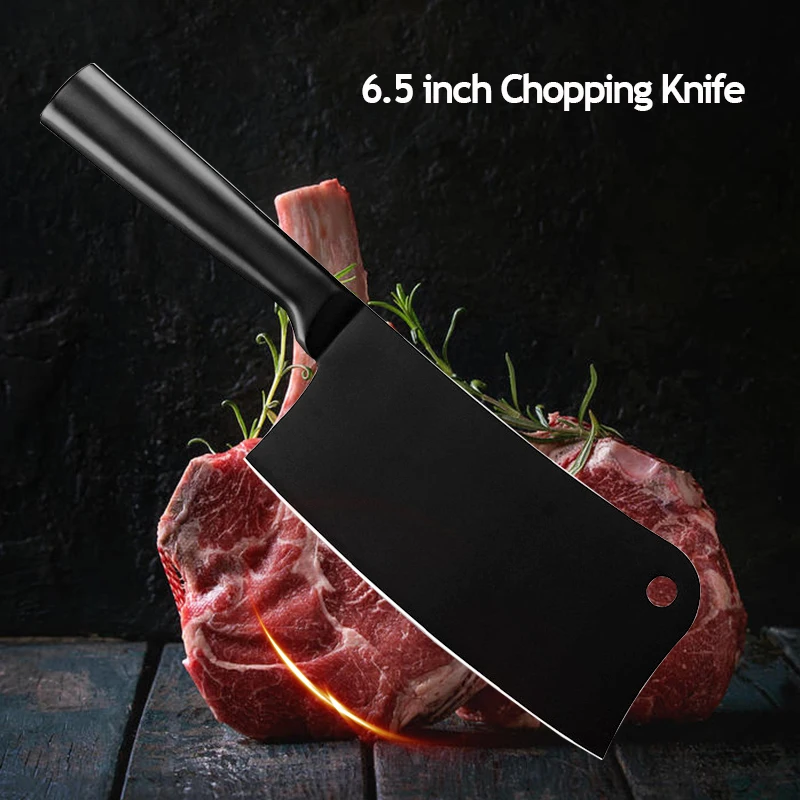 XYJ набор кухонных ножей японский " Santoku 5" Универсальный 6," нож шеф-повара Держатель ножей из нержавеющей стали черное лезвие инструменты для приготовления пищи
