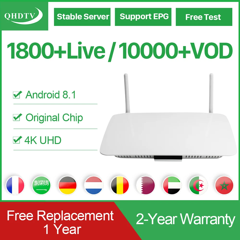 

Q1404 Android 8.1 IPTV France Arabic Box RK3229 with 1 Year QHDTV Subscription IPTV Belgium Netherlands Q1404 Media Player