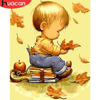 

HUACAN Painting By Numbers Boy Kits Drawing Canvas HandPainted Figure Picture Home Decoration Gift Art DIY