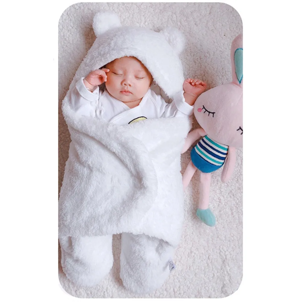 White small size Новорожденный хлопчатобумажное одеяльце 0-6 м, детский хлопковый супер мягкий спальный мешок одеяло для мальчиков, пеленки для девочек, обертывание Bebe - Цвет: White small size
