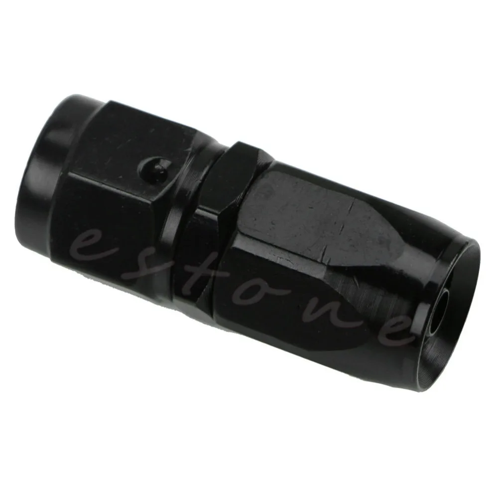 

4AN AN-4 Straight Aluminum Swivel Hose End Fitting Adapter Oil Fuel Line Black