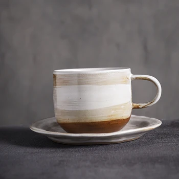 

LUWU ceramic tea mugs coffee tea cup with saucers handmade coffee mugs drinkware