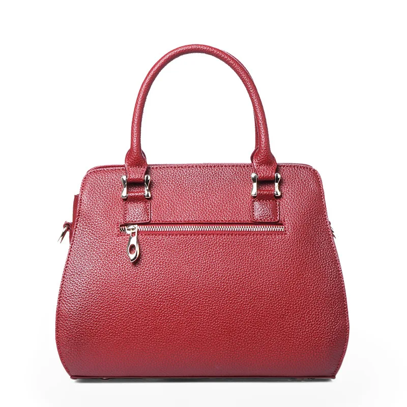 

Europe And America-Style Business Cowhide Handbag Bag Wine Red Stereotypes Ol Commuting WOMEN'S Bag Guangzhou Baiyun