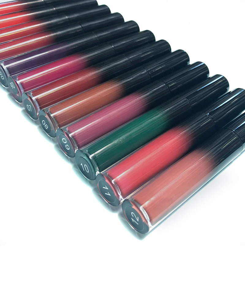 12 Colors private label matte lip gloss  moisture lip glaze small batch customization fashion color lipstick