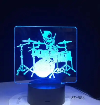 XXXTentacion MJ Billie Eilish Johnny Hallyday 3D лампа Иллюзия светодиодный USB сенсорный RGB 7 цветов Фредди Меркьюри певец подарки другу - Испускаемый цвет: Model 6