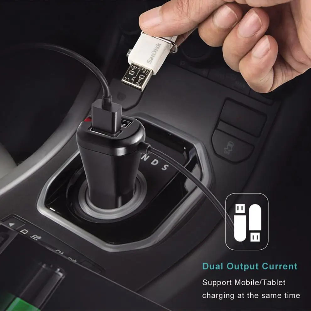 Комплект беспроводной связи bluetooth для автомобиля Hands-free авто FM передатчик модулятор MP3 плеер Dual USB Порты и разъёмы продлить MP3/USB/SD/MMC+ 3,5 мм AUX