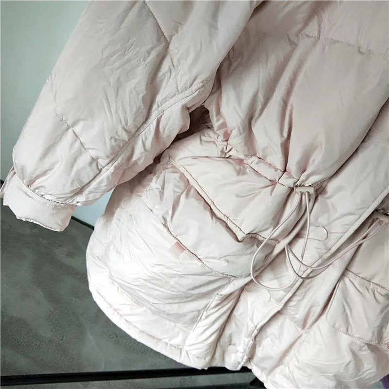 Pink AYUNSUE новая Корейская белая куртка на утином пуху Женское зимнее пальто женское пуховое пальто куртка-пуховик с капюшоном теплая парка Casaco YY1516 - Цвет: Pink