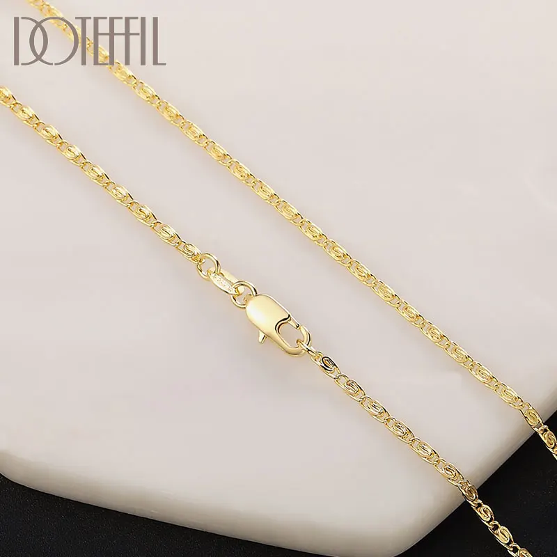 DOTEFFIL925SterlingSilver1618202224InchGold2MMChain