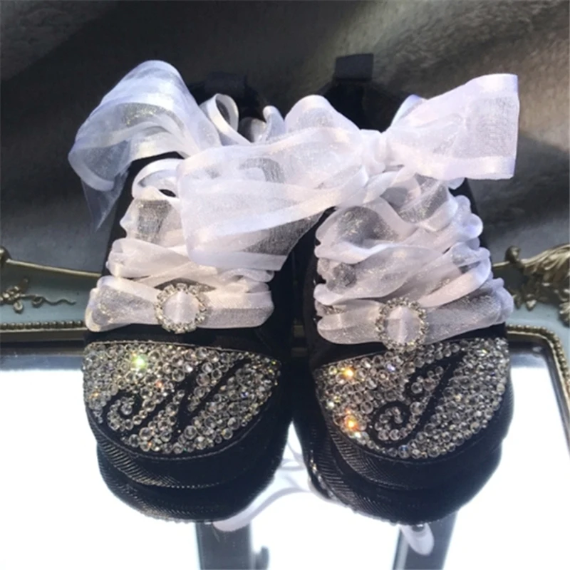 Sneakers Bling Baby-Name Infant Customized-Shoes Boy 26-Alphabet Letters Rhinestone Sparkling-Initial