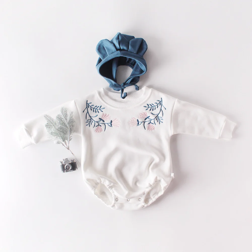 Koodykids/сезон осень-зима; боди для маленьких девочек; хлопковые комбинезоны; бархатные комбинезоны с цветочным узором и шляпой для маленьких мальчиков; модные зимние комбинезоны; сезон весна