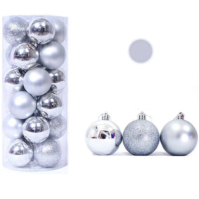 SV 24pcs/lot 30mm Christmas Tree Decor Ball Bauble Xmas Party Hanging Ball Ornament Decorations For Home Christmas Decorations Gift - Цвет: SV