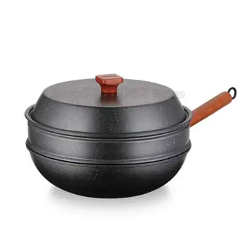 

Household multi-function steaming and frying pan no fumes frying pan with Lid Cooking Pot induction cooker gas stove universal