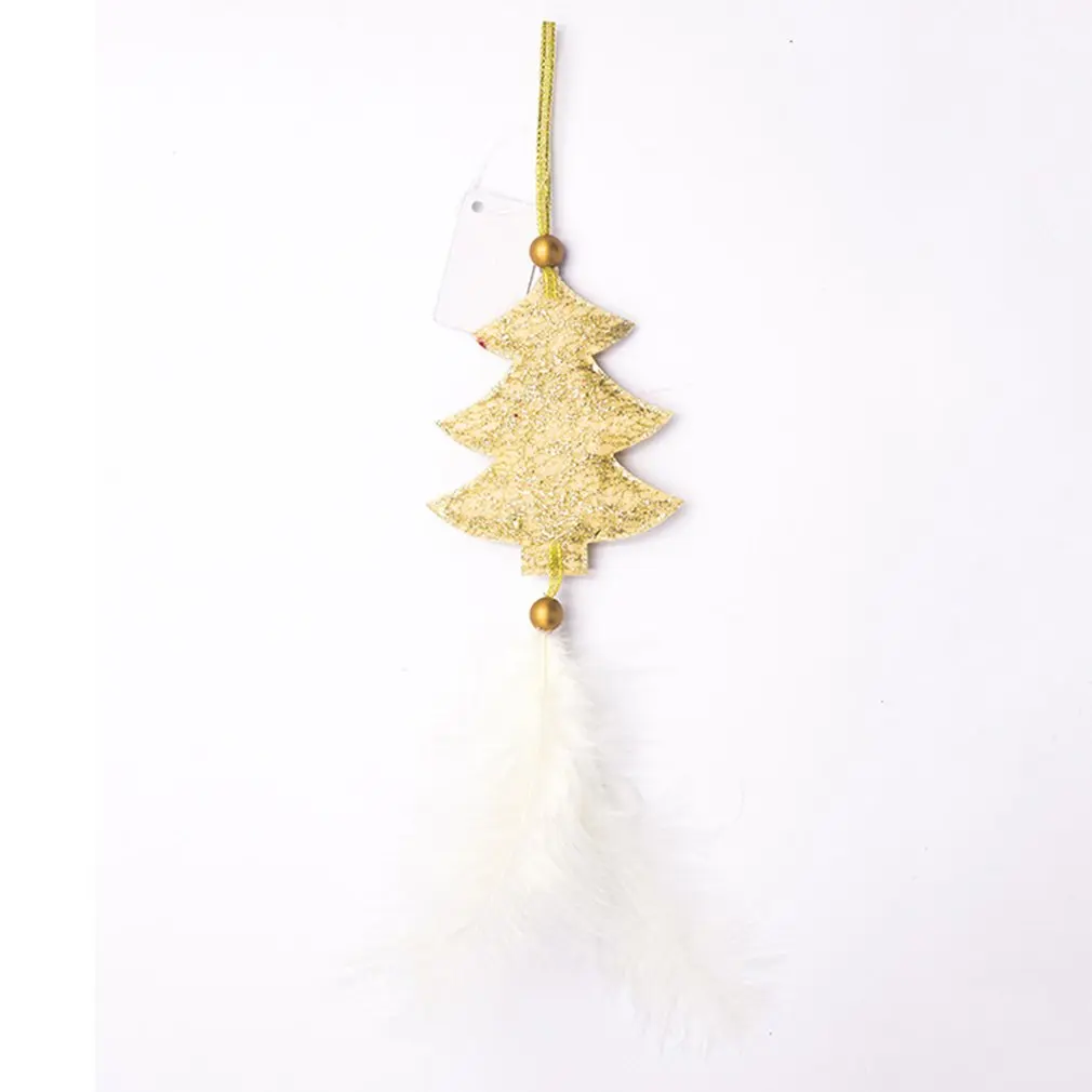 

Christmas Ornaments Five-pointed Star Love Feather Pendant Christmas Tree Pendant Hanging For Home Ornament