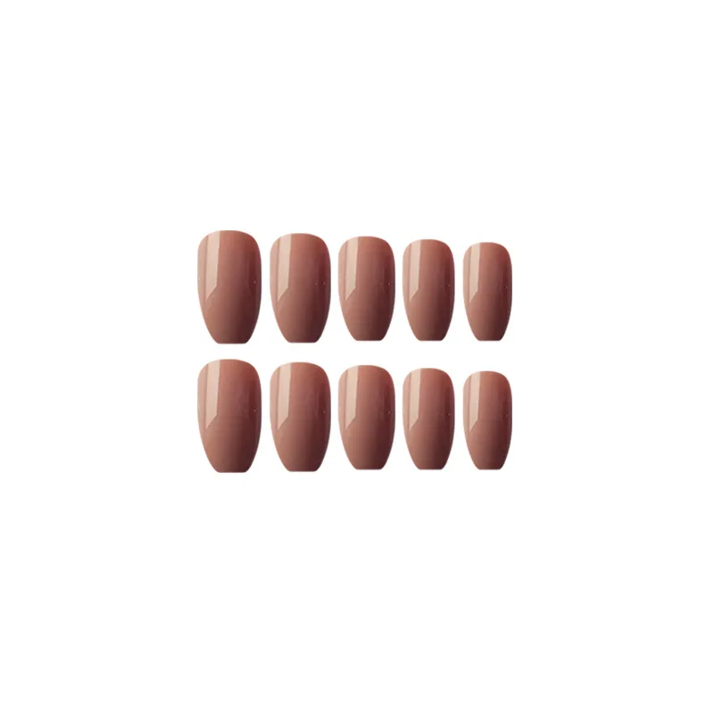 Nusx 24pcs Nude Color Fake Nail For Women Wearable Medium Length Round Head Full Cover Tips 5