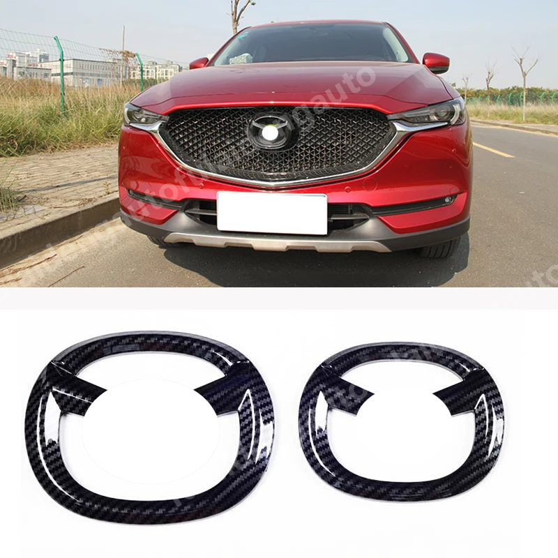 2 шт. для Mazda CX-5 CX5- ABS карбоновая крышка багажника Передняя и задняя эмблема значок символ логотип накладка