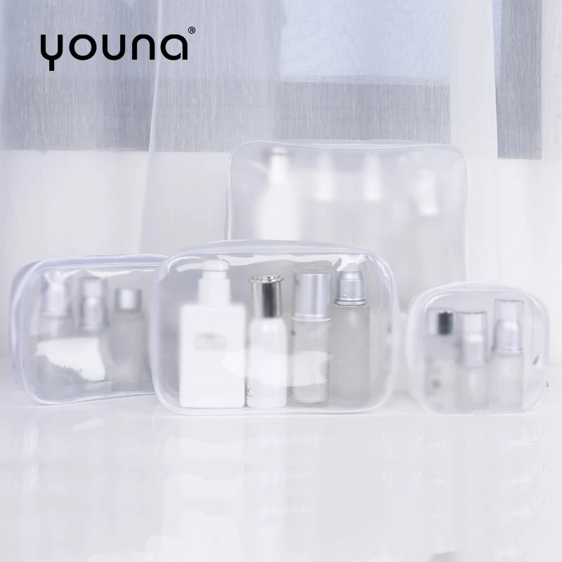 

Clear PVC Toiletry Bag 4PC Set Zipper Toiletry Carry Pouch Waterproof Cosmetic Makeup Bag Organizer Case Multi-Sizes
