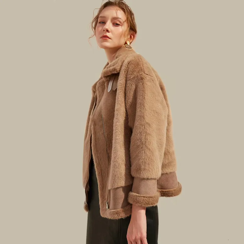 

LANMREM 2019 Autumn And Winter New Short Imitation Snow Velvet Coat Women's Fashion Autumn And Winter Lapel Fur One Coat PC043