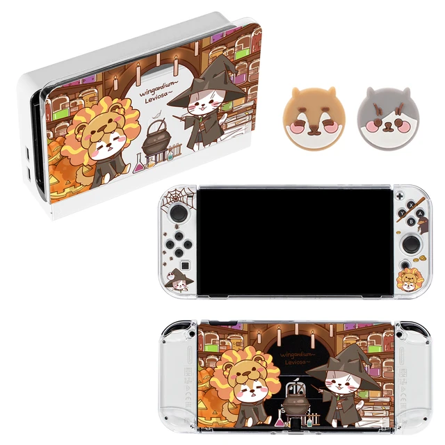 For Nintendo Switch OLED Cute Cartoon Anime Case Joy Con Controller Shell Kawaii Pink Soft Silicone Protective Cover Accessories J