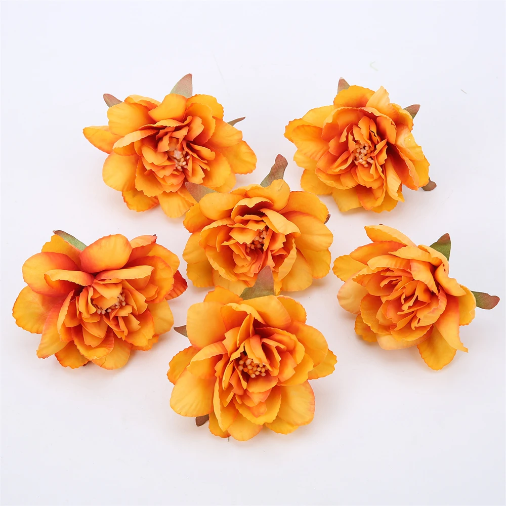 10 Stück künstliche Blumen Köpfe 7cm gefälschte Blume für Wohnkultur Hochzeits dekoration Seide Rose Party DIY Girlanden Handwerk Zubehör – Detail 16
