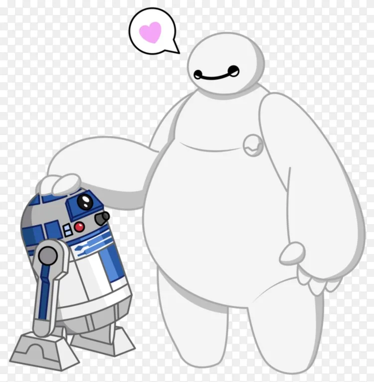 贝马克斯弗雷德大英雄6绘图风扇艺术-r2d2
