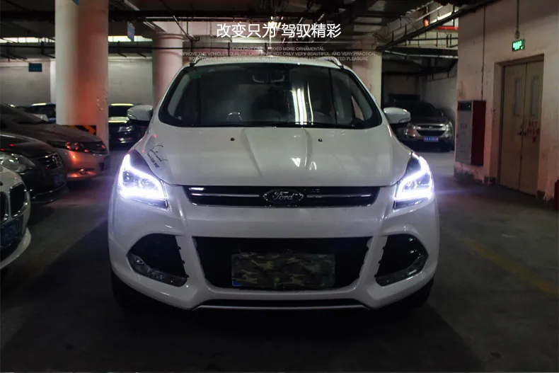 Чехол для автомобильной фары для Ford Escape фары 2013- Kuga светодиодный фонарь DRL Объектив двойной луч HID Xenon bi xenon объектив передний