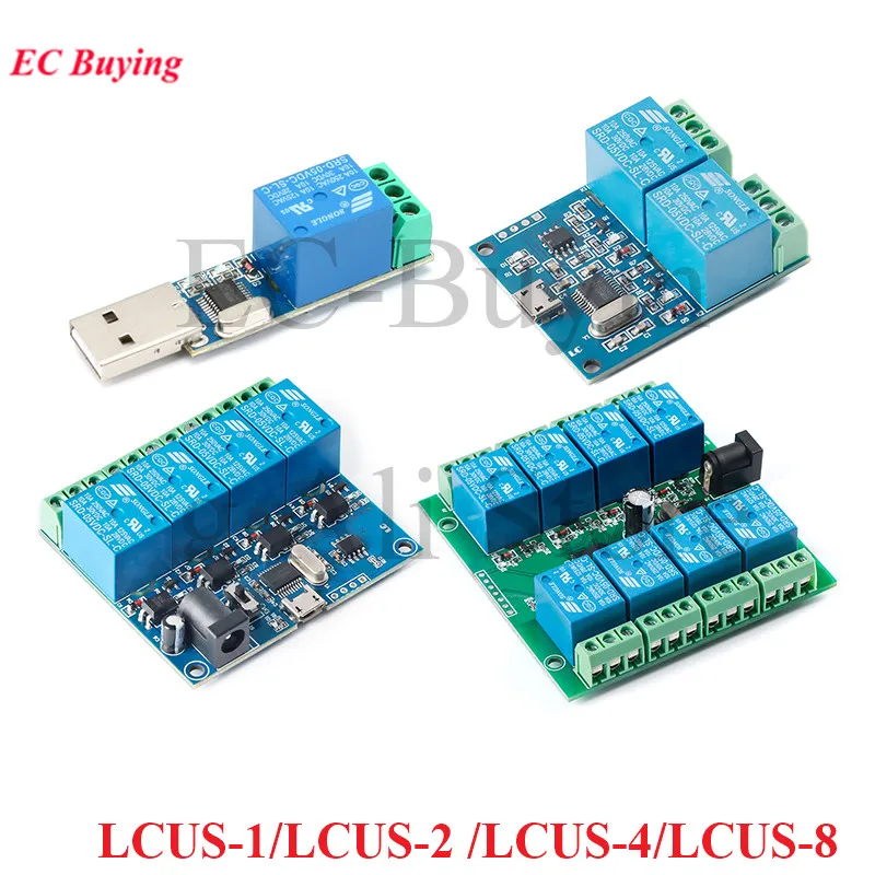 DC 5V 1/2 Channel Delay Realy USB Intelligent Switch MCU CH340 Microcontroller 