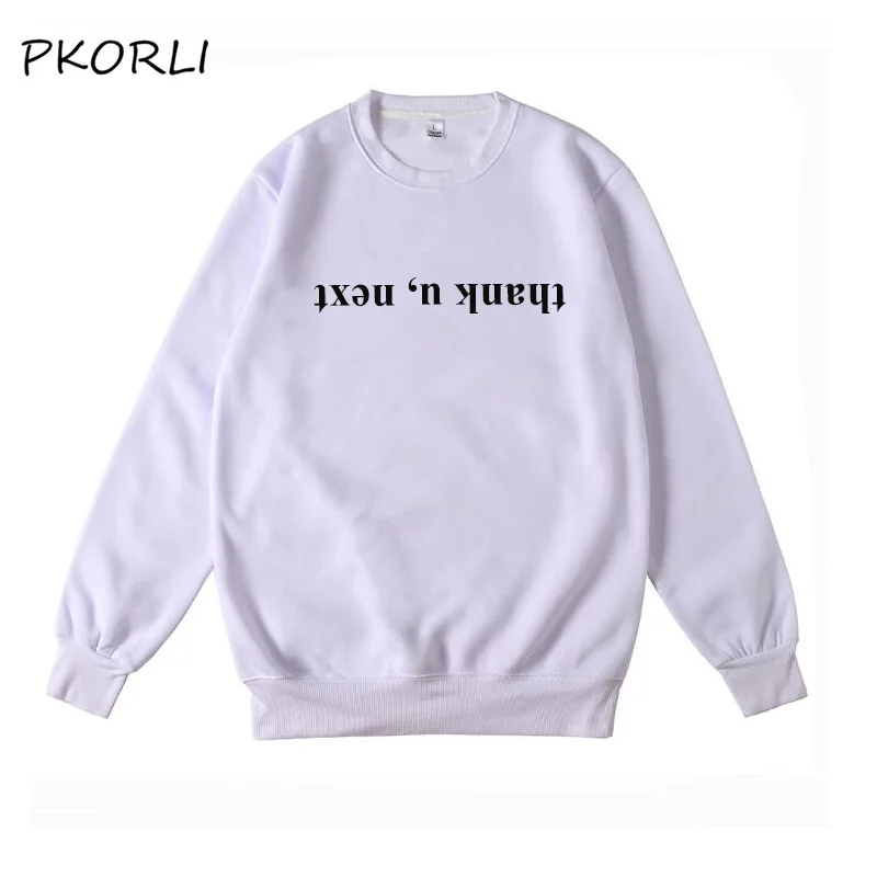 Белый Thank You Next толстовка унисекс Ариана Толстовка "Гранде" Повседневная Толстовка с длинным рукавом Женская толстовка осень модная одежда Sudaderas - Цвет: Белый