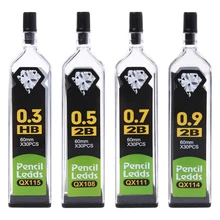 5 шт. 0,3/0,5/0,7/0,9 мм HB 2B пополнения чернил для подключения к автоматические механические карандаши школьные канцелярские принадлежности