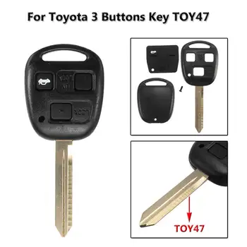 

3 Button Remote Key Case Fob Cover Key Shell with TOY47 blade For Toyota Corolla Camry Yaris Hiace Avensis Car Cover Case